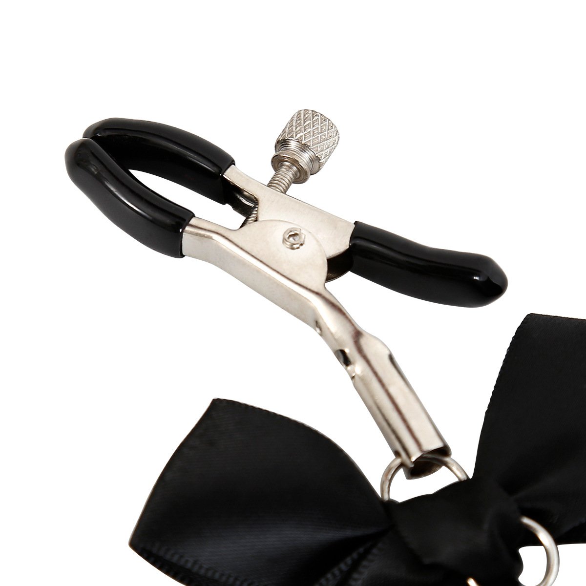 Pink Short Breast Bondage with Bell Bow Tie for Male and Female Couple Training and Play