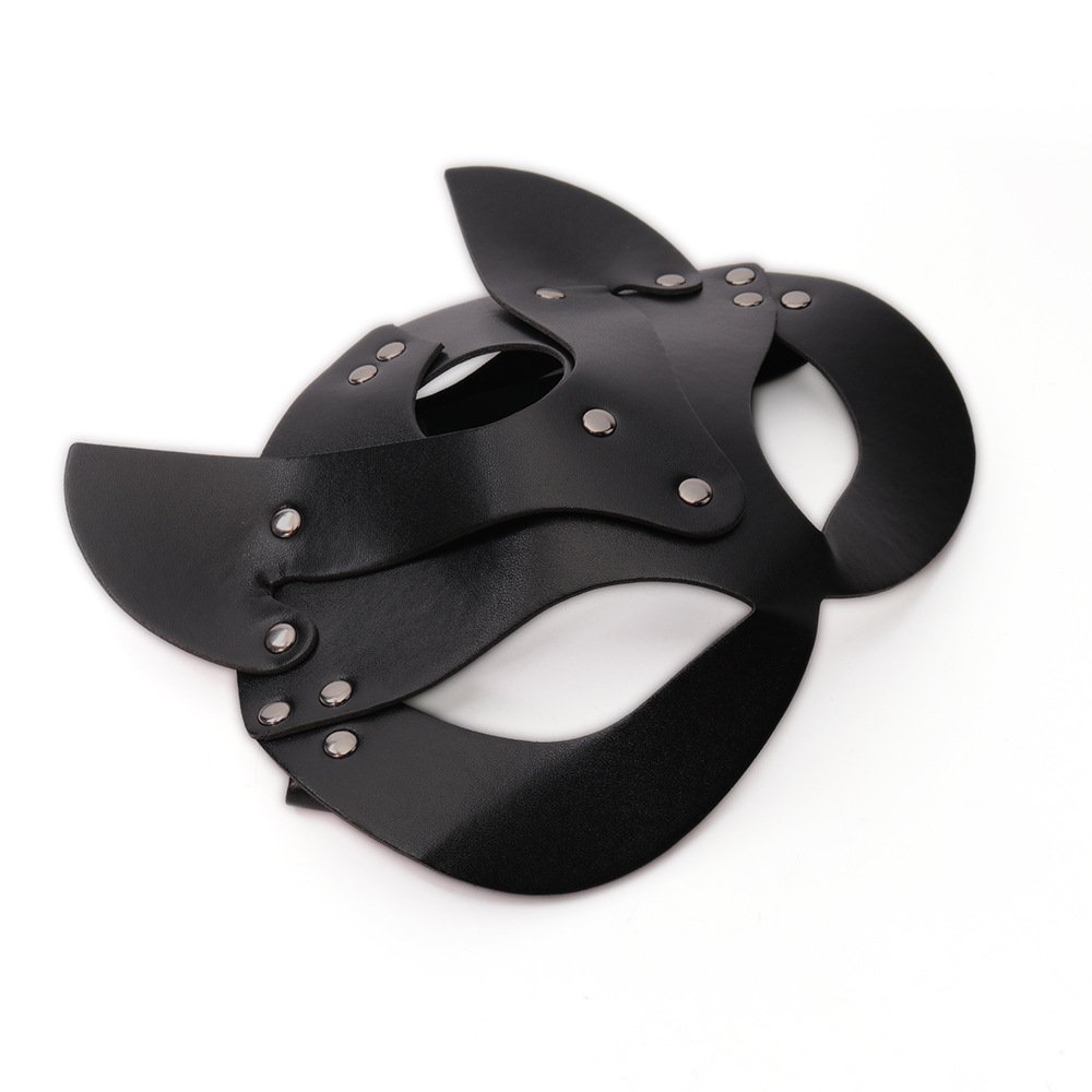 Leather Fox Face Cosplay Sex Toys Womens Sexy SM Bondage Gear Role Play Faux Leather Sex Cosplay Game Toys