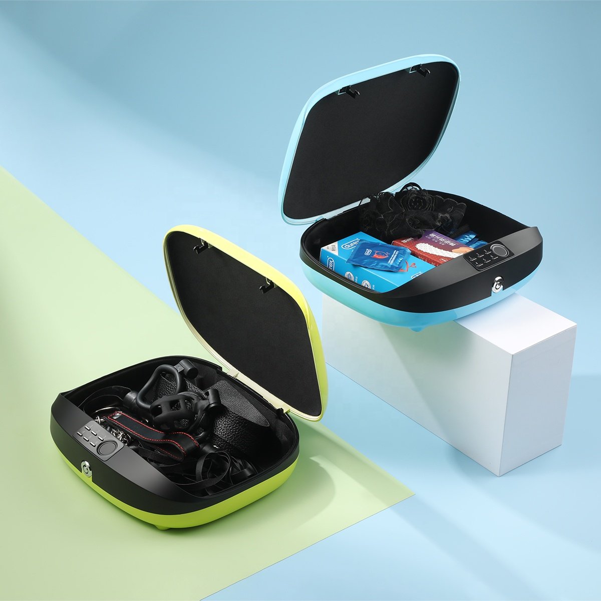 BDSM Gears Cock Rings Luxury smart box storage sex toys artificial vagina realist dildo penis ring penis case fingerprint box