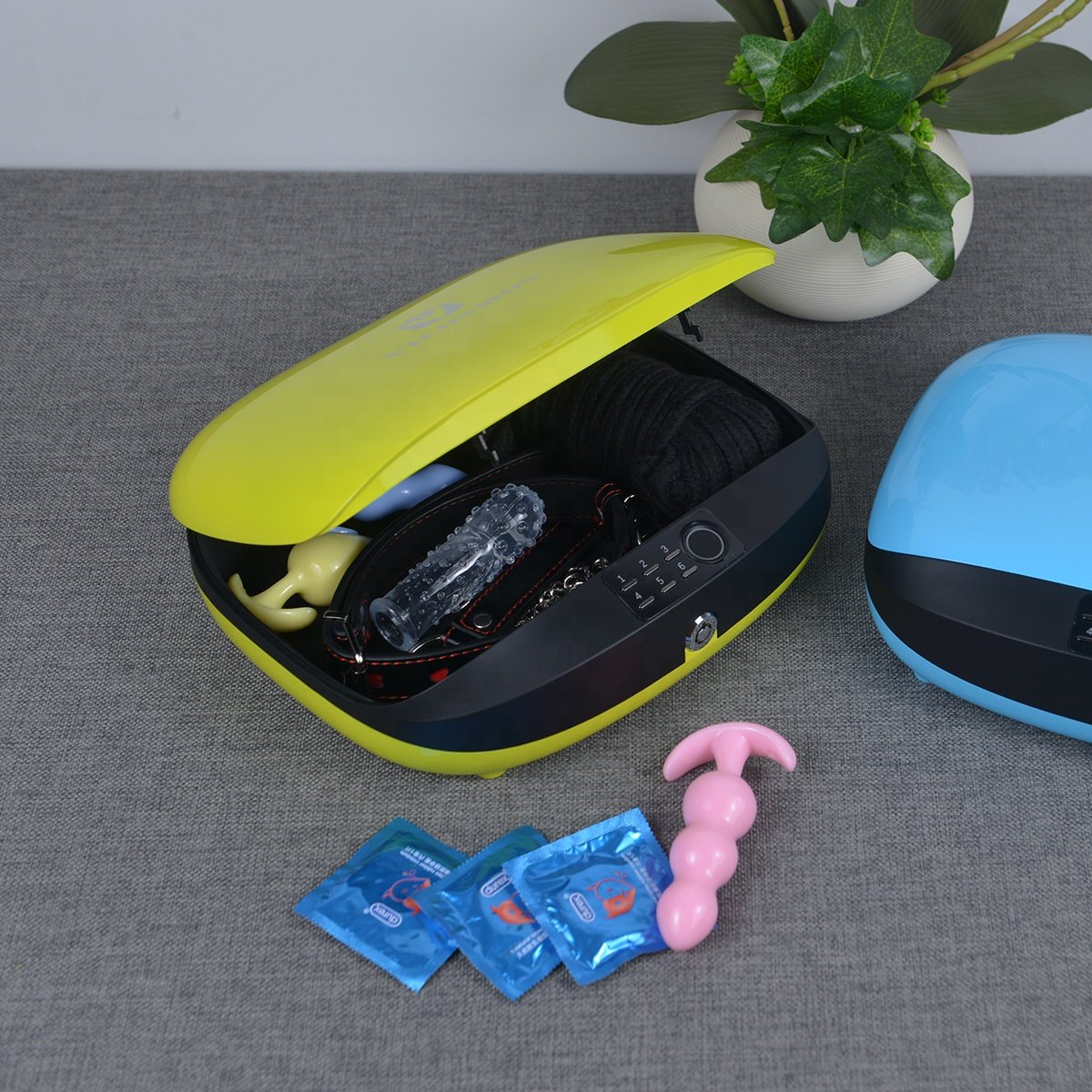 BDSM Gears Cock Rings Luxury smart box storage sex toys artificial vagina realist dildo penis ring penis case fingerprint box