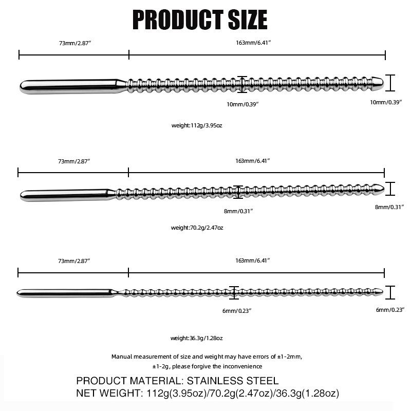 3 Sizes Long Sounding Urethral Stainless Steel Pain BDSM Penis Plug Sex Toys for Men Bondage Gear