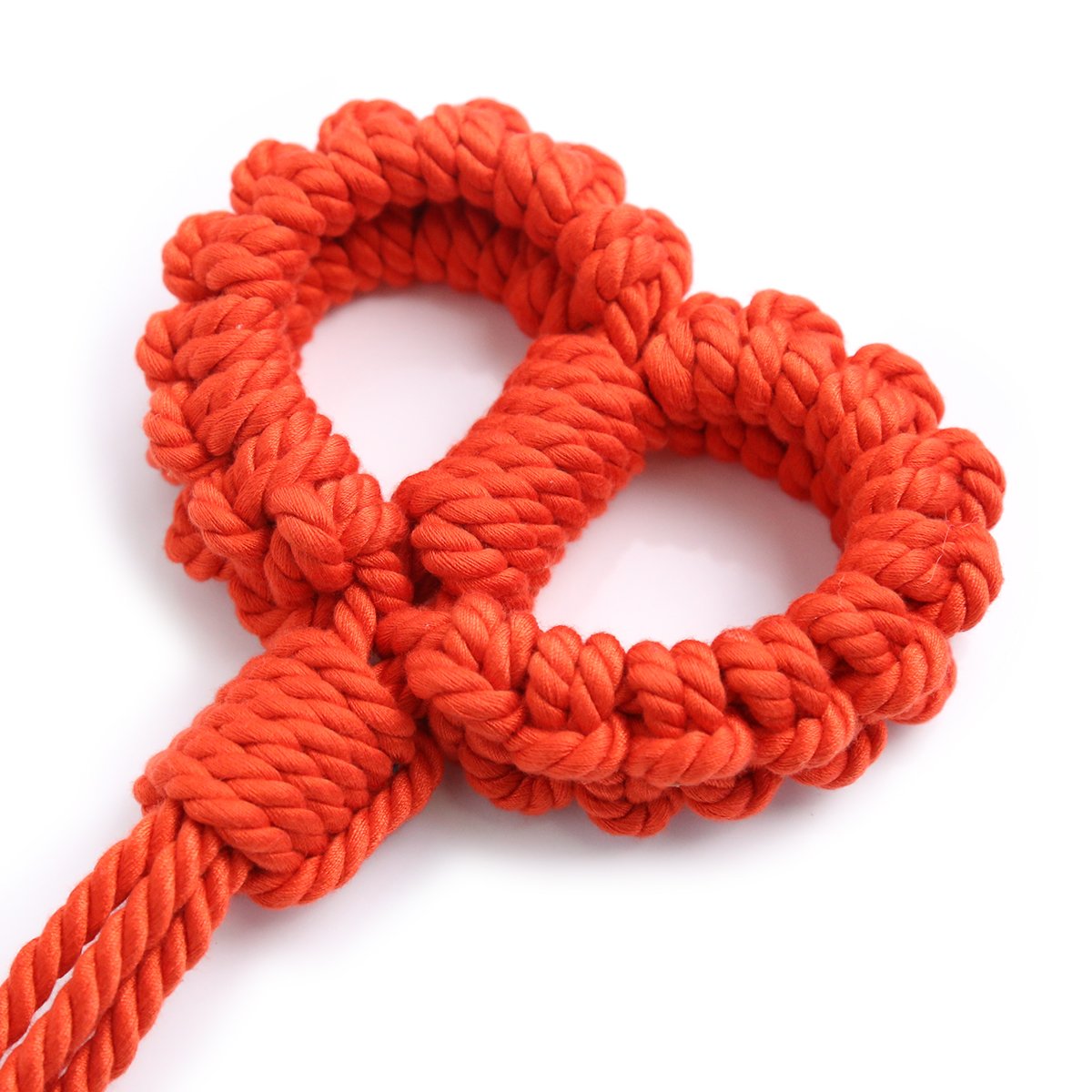 Unique Mature Japanese BDSM Handmade Natural Color Hemp Cotton Rope Bondage Gear Wrist Hand Cuff Restraints