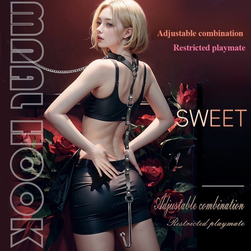 New sex anal hook set, alternative couple leather bondage tools, traction games, sex bondage game tools, adult products.