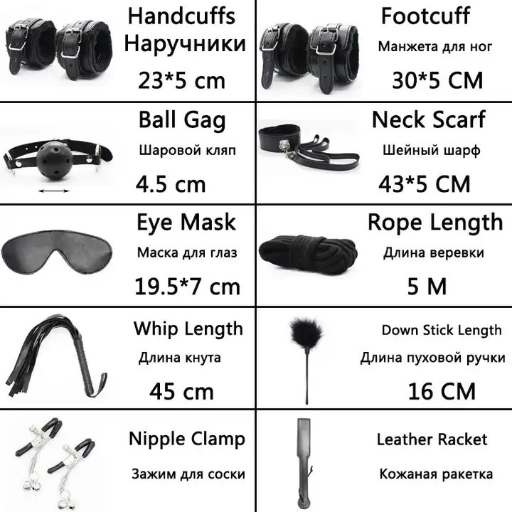 Wholesale Price 10 Pieces Bondage Gear Sex Toys Gear japan Bondage Kit SM Products For Women Products