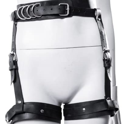 Goth Leather Bow Leg Garters Body Strap Harness Belt Fetish Lingerie Women Waist Bondage Cage Harness Erotic Belt BDSM