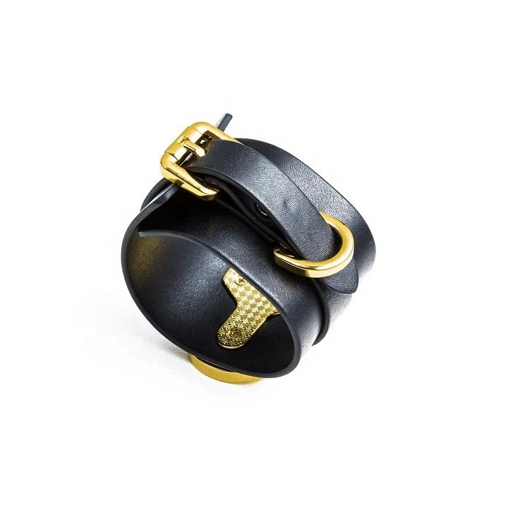 Luxury Leather Bondage Handcuffs and Wrist Restraints BDSM Gear with Elegant Mask for Restraint Play