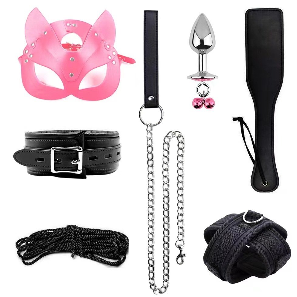 22PCS Fetish Kits Restraints Bondage Plush Leather Sexy Flirting Alternative Toys Tied BDSM Japanese Bondage Set