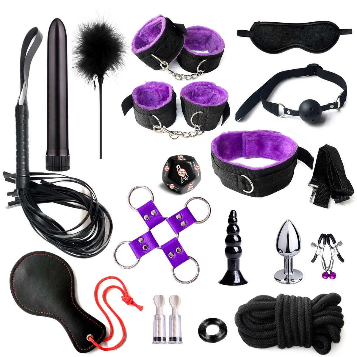 Delove 28pcs and 17pcs Bdsm Slave Sex Toys Game Gear Bondage Set Sm Anal Vibrator Accessories With Sex Toys For Couple