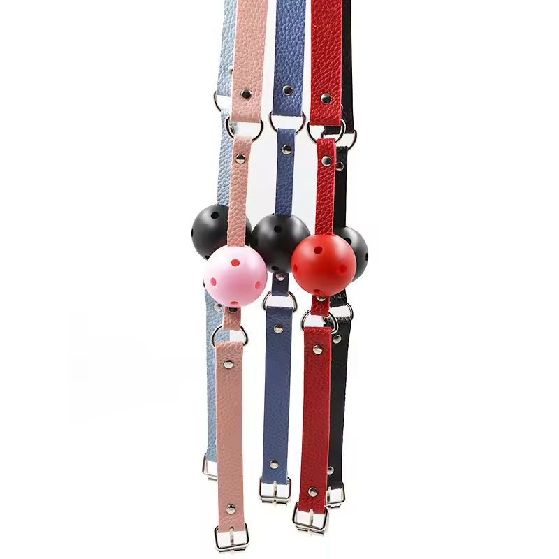 Mr.Shen BDSM Leather sm colorful Mouth Gags harness women mouth plug sex toys bondage Mouth Ball Female Slave Binding Prop
