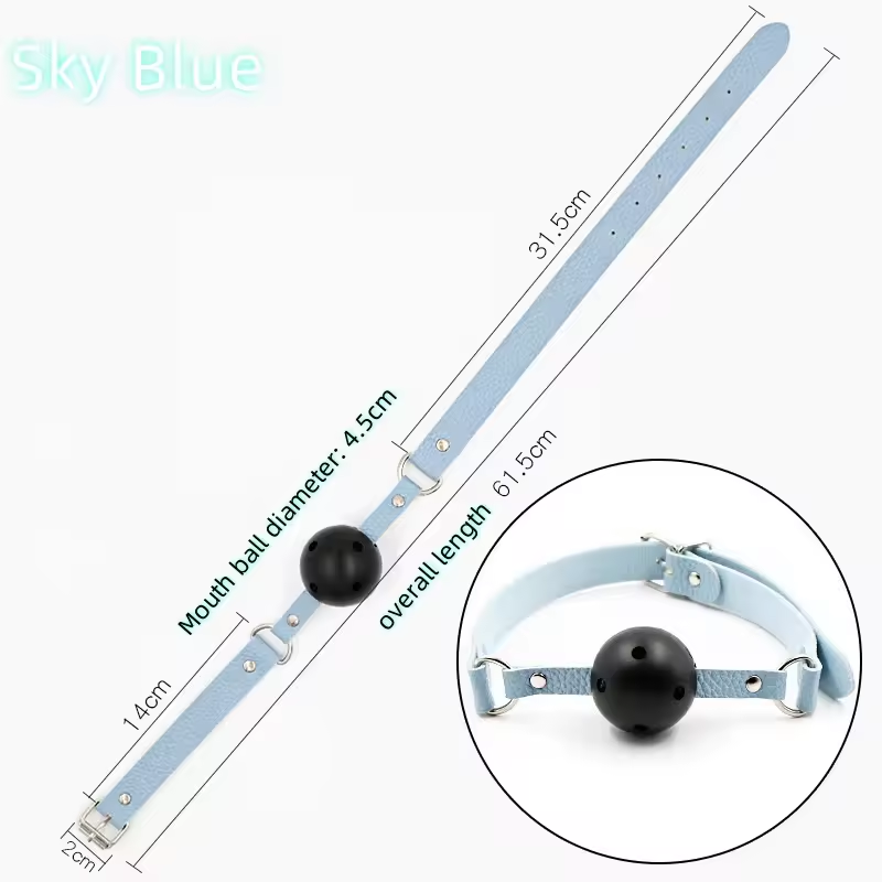 Mr.Shen BDSM Leather sm colorful Mouth Gags harness women mouth plug sex toys bondage Mouth Ball Female Slave Binding Prop