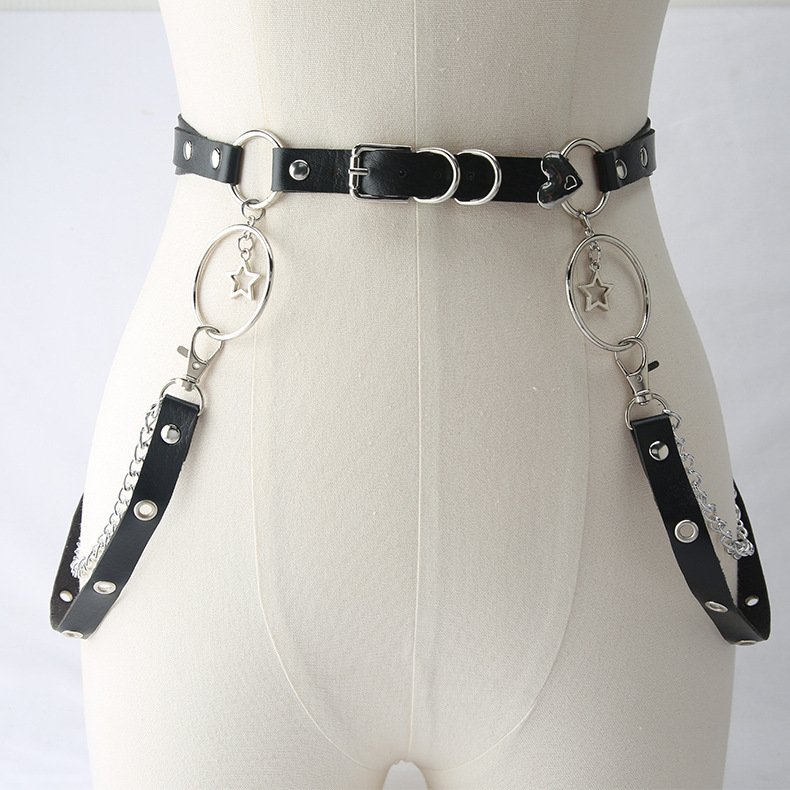 Harajuku Diablo Lolitas Girl Punk Gothic Belt Decoration Jk Waist Chain Bib Chain Christmas gifts