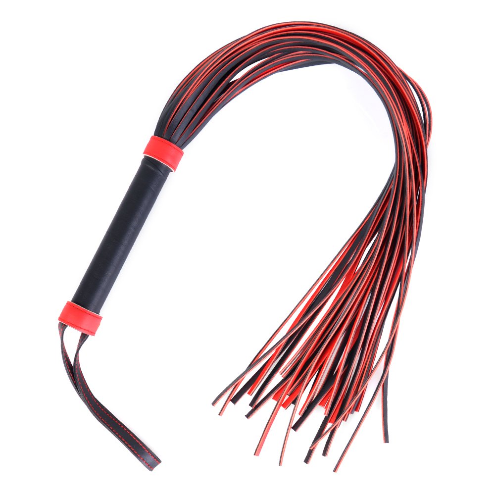 Red and Black Leather Paddle Flogger BDSM Adult Games Whip for Couples for SM Bondage Gear