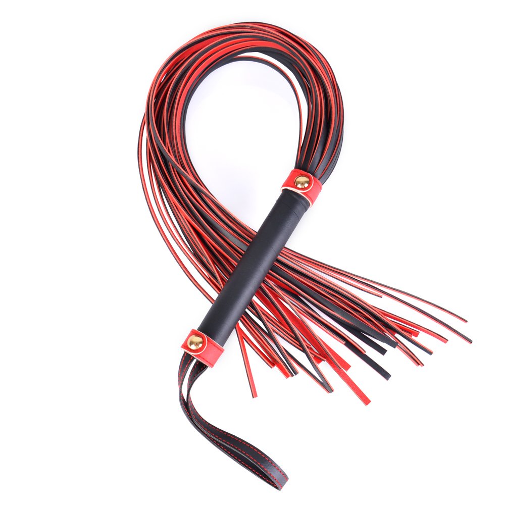 Red and Black Leather Paddle Flogger BDSM Adult Games Whip for Couples for SM Bondage Gear