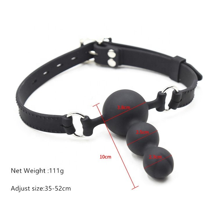 Double Dildo Open Mouth Plug Oral Toys Bdsm Fetish Bondage Gear Adult Erotic Game Sexy Toys Silicone Penis Ball Gag For Couple.