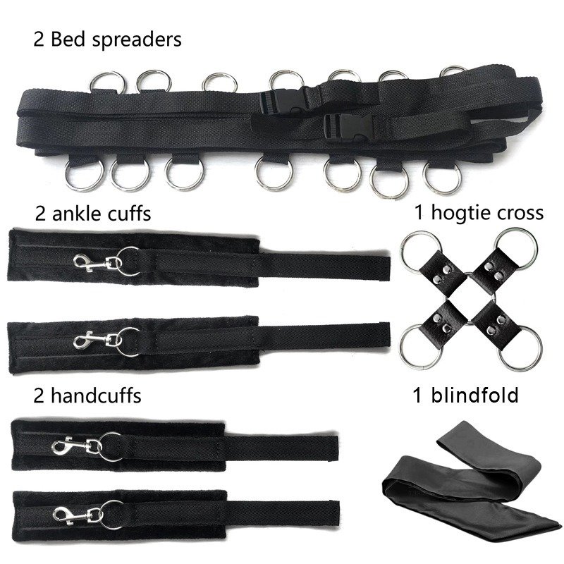 DKKtech Sex Bondage BDSM Kit Restraints Set Sex Toys with Hand Cuffs Ankle Cuff Bondage BDSM Kit Restraints Set Sex Toys