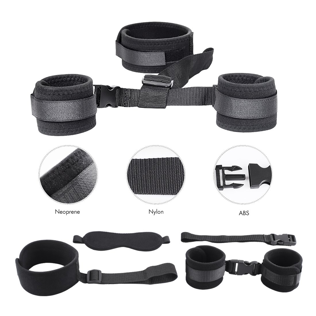 Sexy Handcuffs for Sex Play Soft and Blindfolds BDSM Collar Woman Neck to Wrist Bondage Gear & Accessories Kit