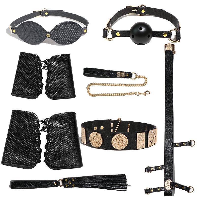 MOGlovers Hand Cuffs Bondage Bdsm Spanking Whip Gag Mouth Training Neck To Wrist Restraints Machine For Women