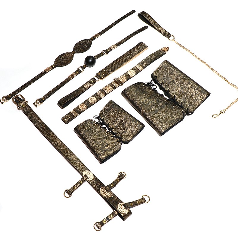 MOGlovers Hand Cuffs Bondage Bdsm Spanking Whip Gag Mouth Training Neck To Wrist Restraints Machine For Women