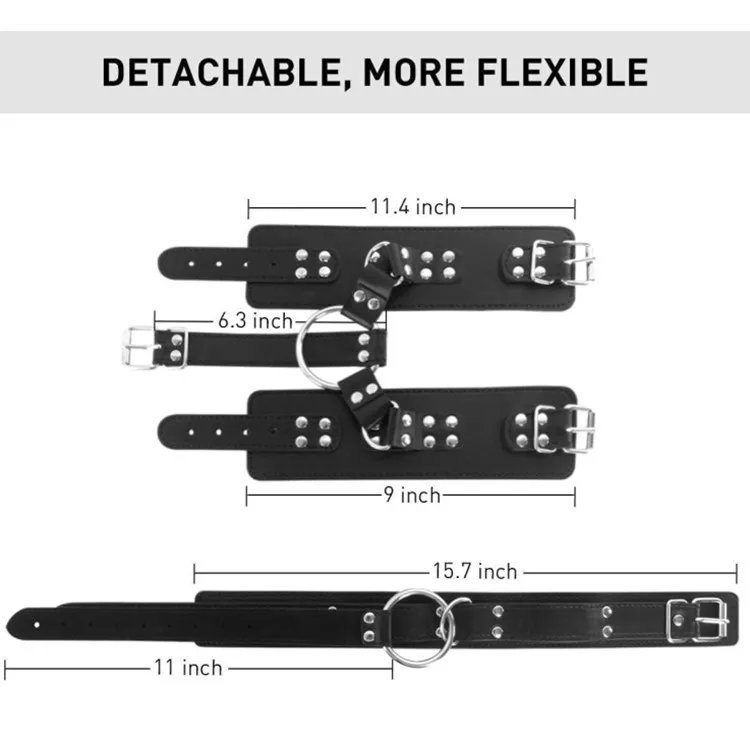 Neck to Wrist Restraints kit, SEXY SLAVE Adult Sex Toys Frisky Beginner Behind Back Handcuffs Collar, Adjustable SM Bondage Set