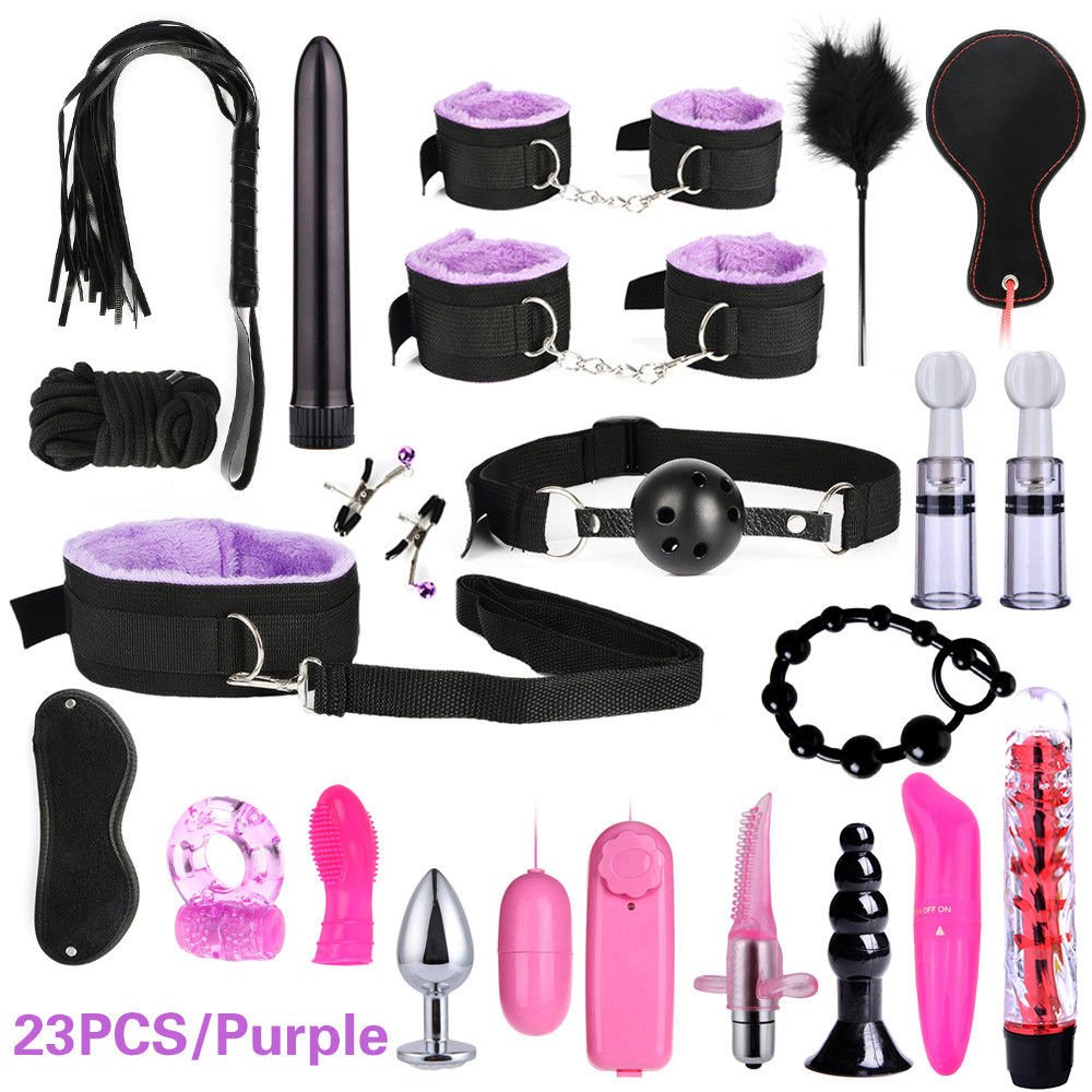SM Games Set Handcuff Binding BDSM Bondage Restraint Slave Sex Toys for women% 23 PCS/Set Vibrator Bondage Kit Adult Erotic