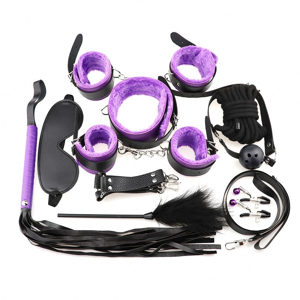 Adult Game 8Pcs Set Slaves Bondage Gear Sex Toys Gay Couple SM PU Leather Bondage Kit Fetish BDSM