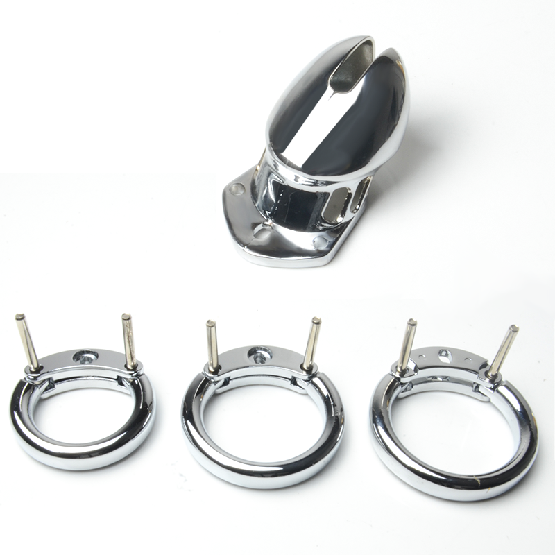 High Quality Metal Chastity Lock for Men Small Size with Three Bases for Couples and Lovers Bondage Gear