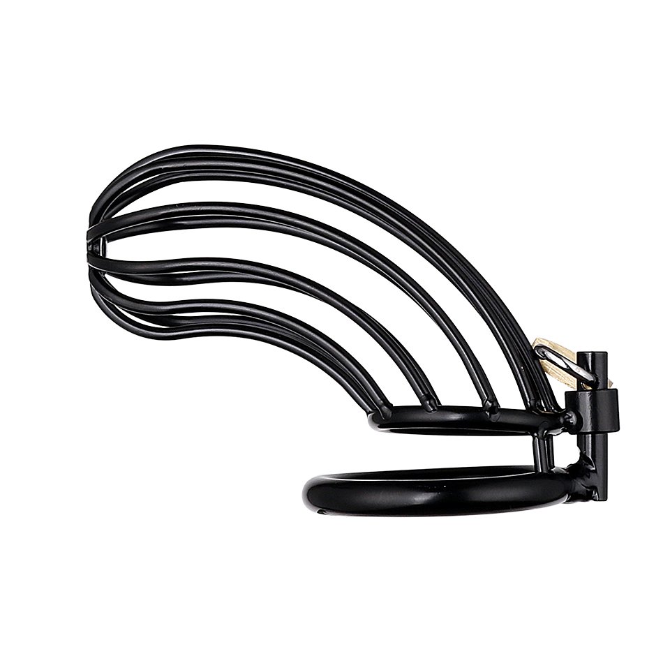 Penis Lock Banana Shape Hollow Chastity Device Black Coated Hollow Chastity Cage Bondage Gear Sex Toys for Men juguetes sexu