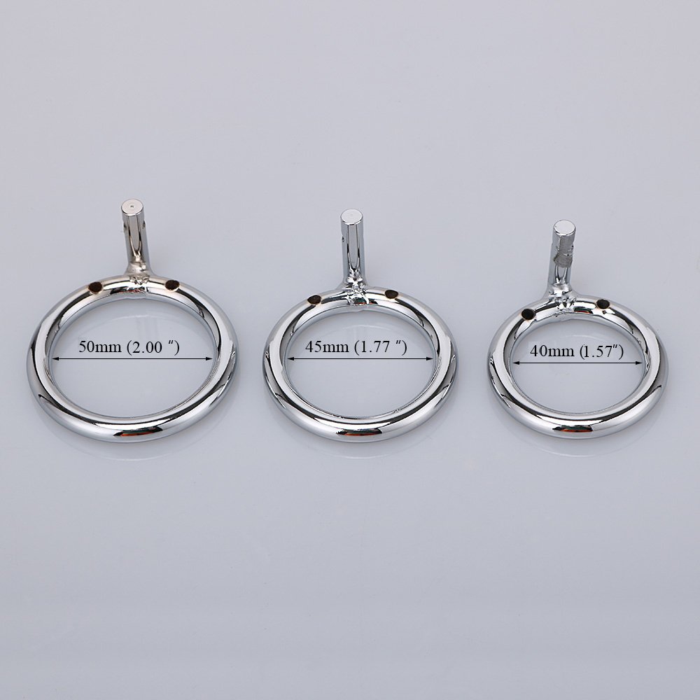 Bondage Gear Stainless steel Male chastity device cage cock cage with 3 sizes penis rings