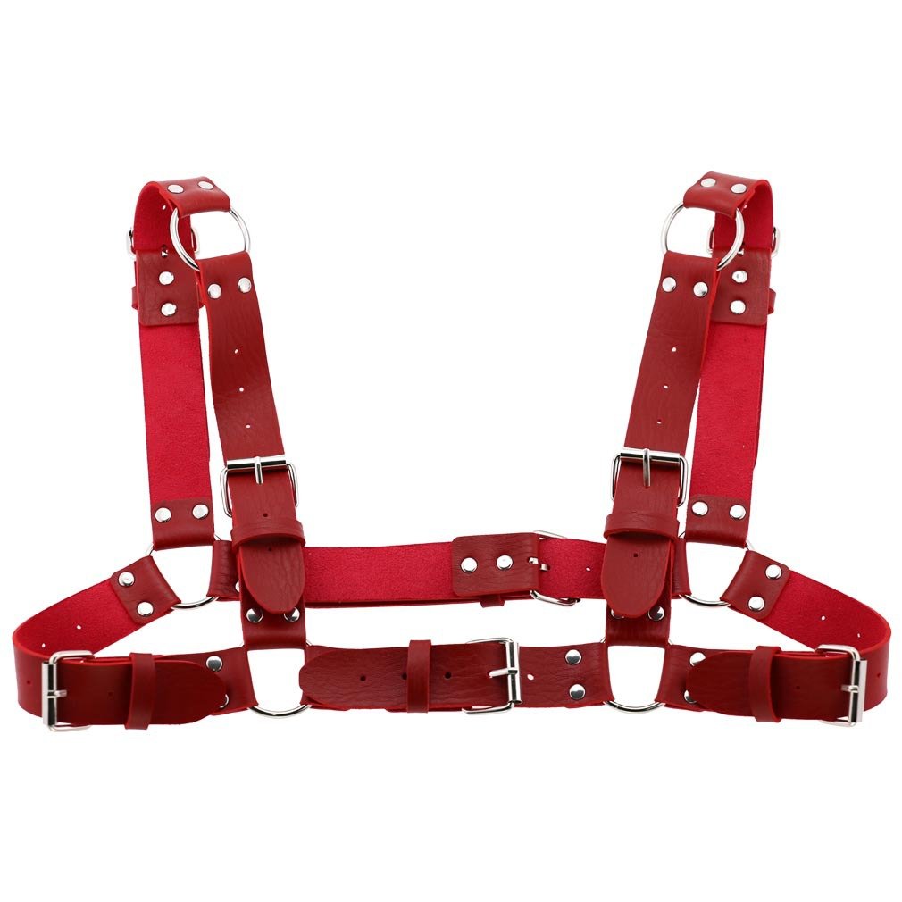 Women Men PU Leather Choker Statement Necklace Sexy Punk Adjustable Caged Metal Body Chain Bondage Straps for Party Clubwear