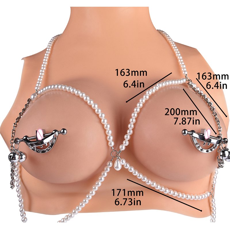 QKKQ Bondage Metal Spur Nipple Press Clamps With Metal Chains Breast Pressing Toys SM Sex Products,Breast Harness Restraint,faak