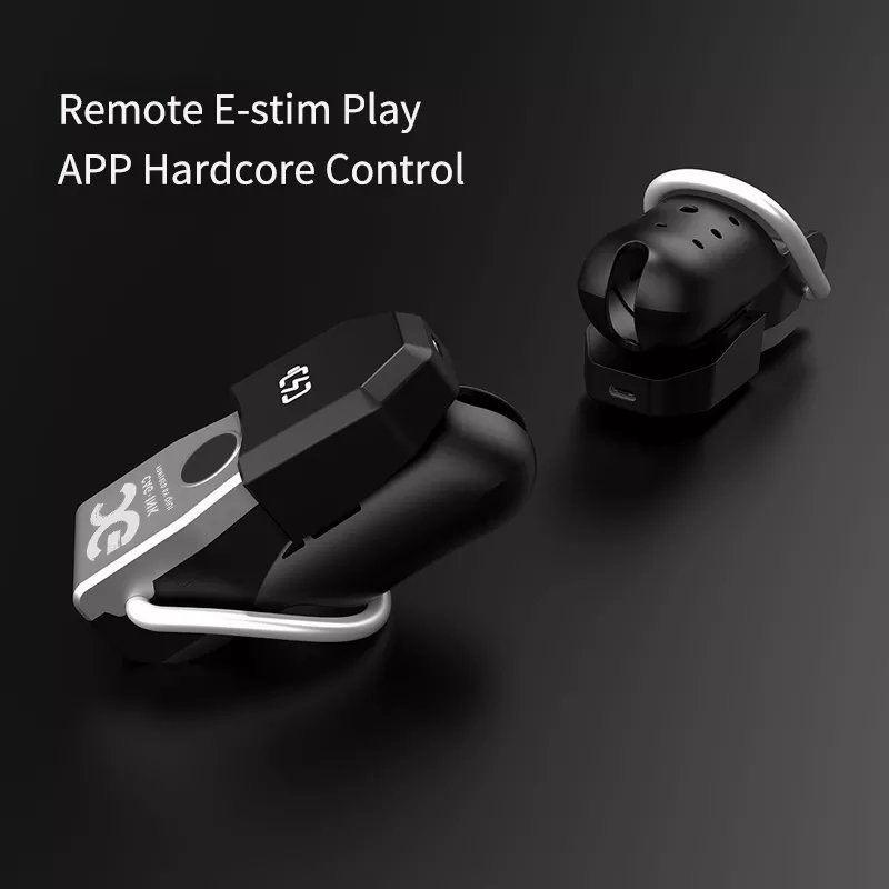 Fba-Qiui-007 Cool Male Silicone App Chastity Cage Bondage Gear Holy Trainer Chastity Lock Sex Toys For Man