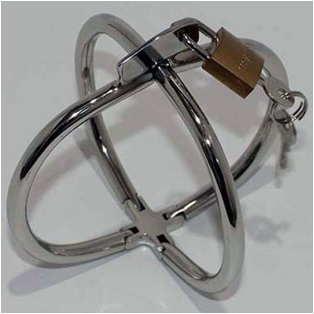 Steel bondage Crossed handcuff
