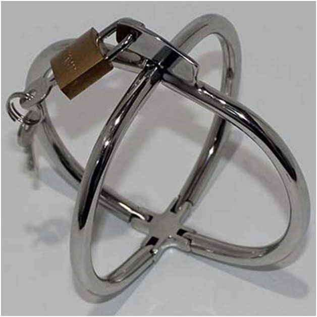 Steel bondage Crossed handcuff