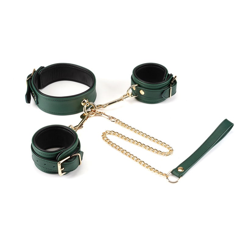 High Quality Control Pu Leather Bondage Gear D-Ring Collar Bondage Kits Sex Toys Sexuales