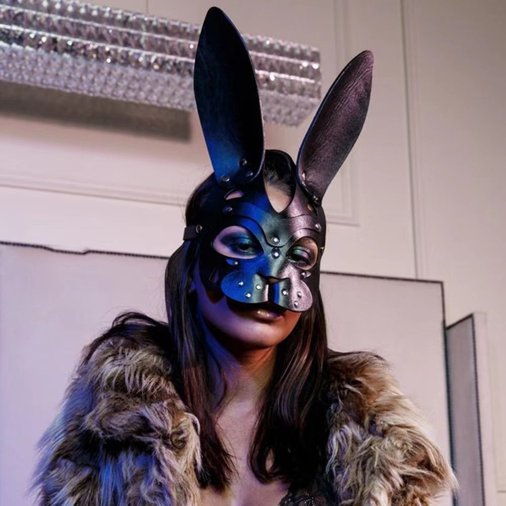 Sexy rabbit demon role-playing substitute flirting toy rabbit ears leather eye mask bondage equipment