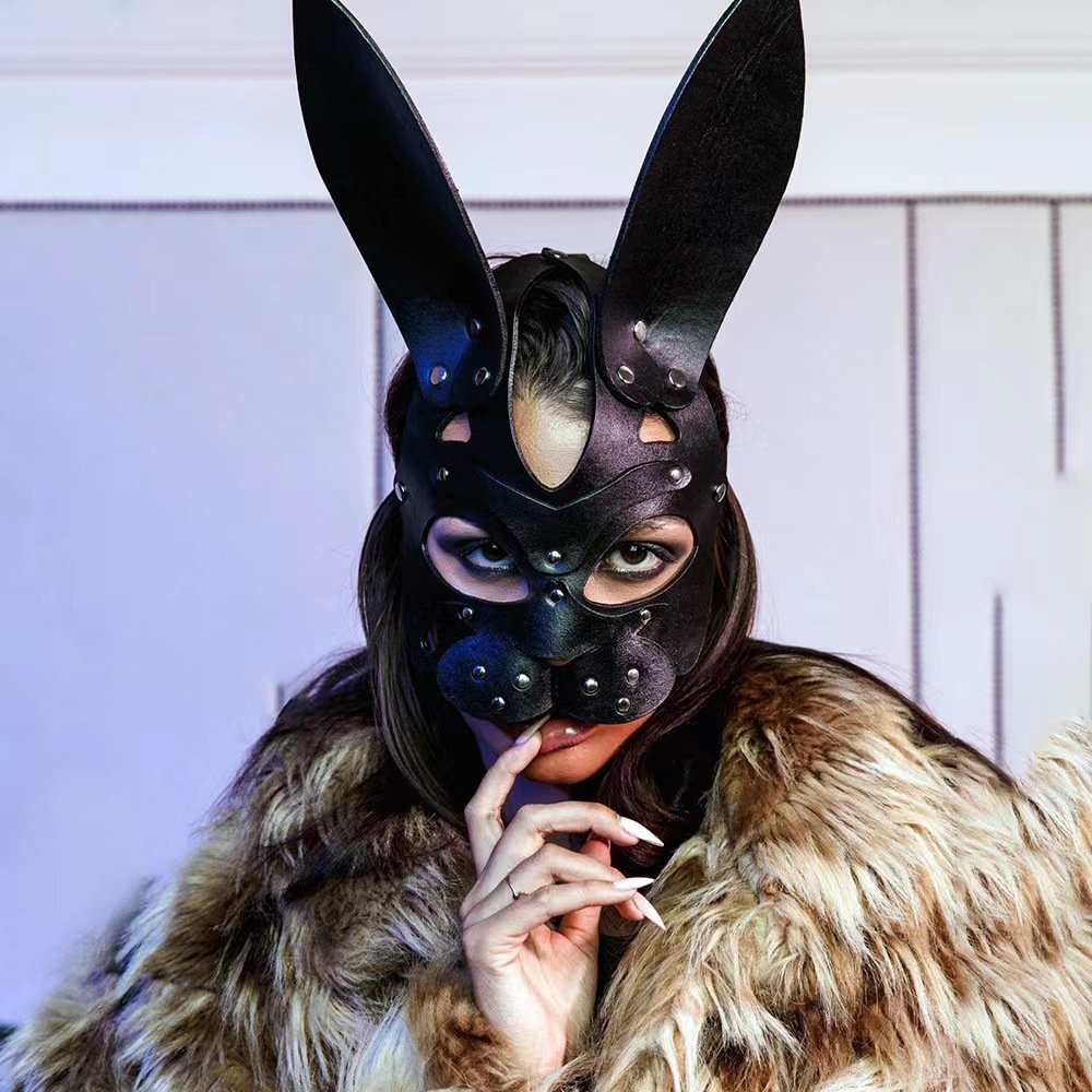 Sexy rabbit demon role-playing substitute flirting toy rabbit ears leather eye mask bondage equipment