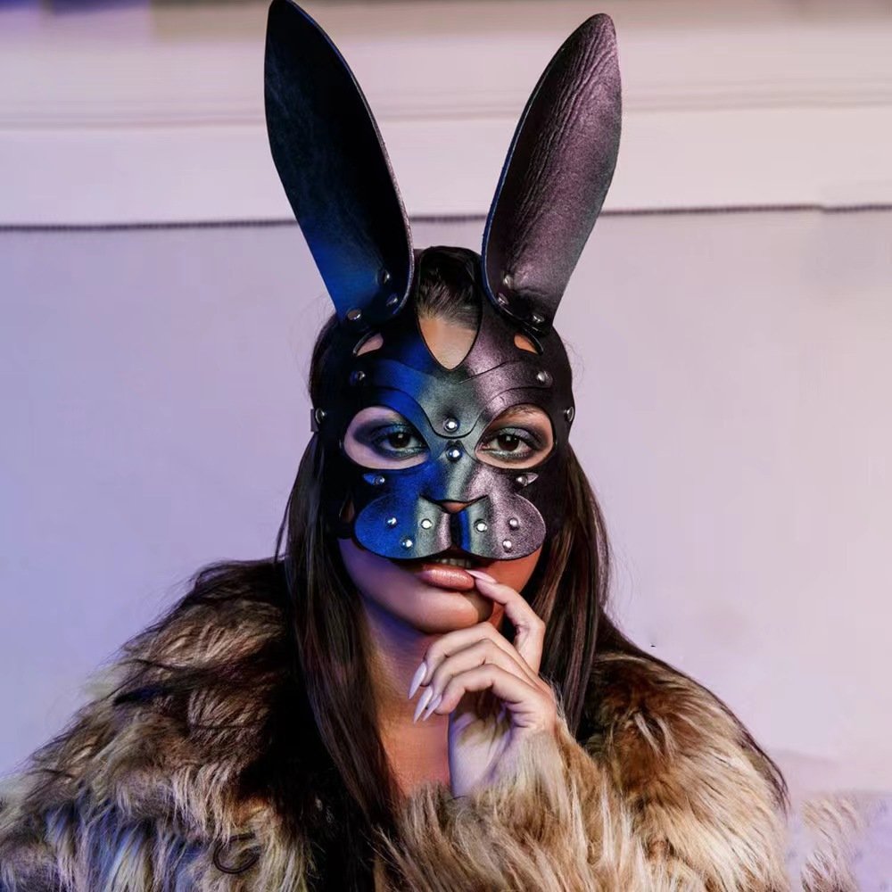 Sexy rabbit demon role-playing substitute flirting toy rabbit ears leather eye mask bondage equipment