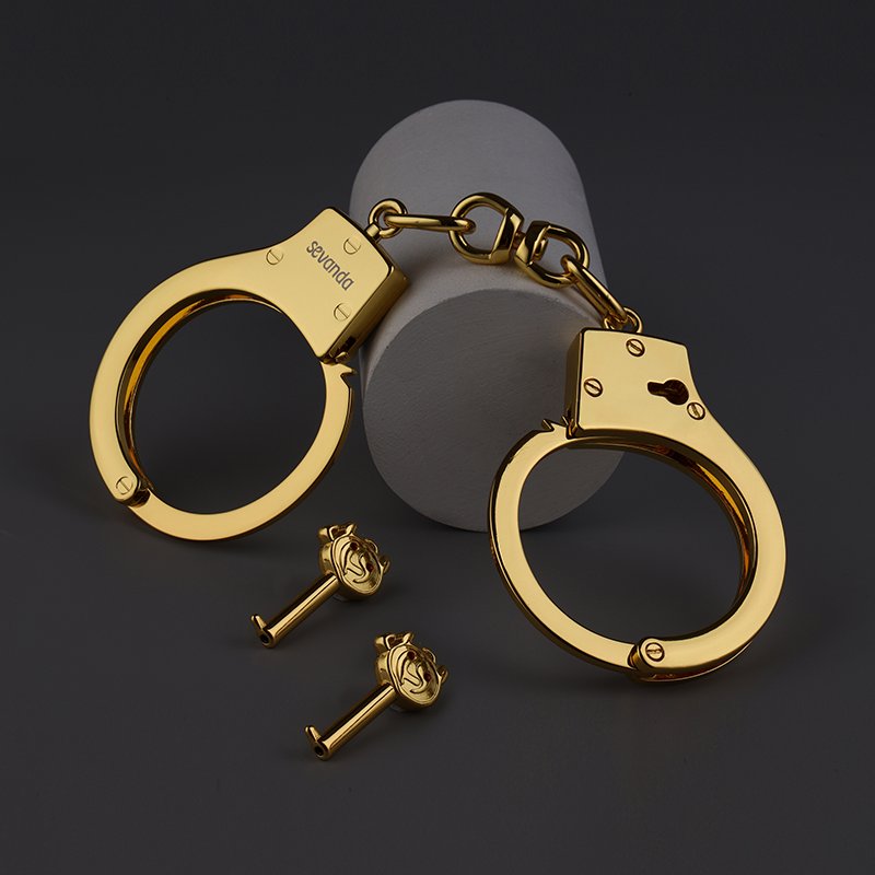 Sevanda Bondage Kit Handcuffs Gold Metal for Sex Games Adjustable Bondage Gear Sex Toys Adult