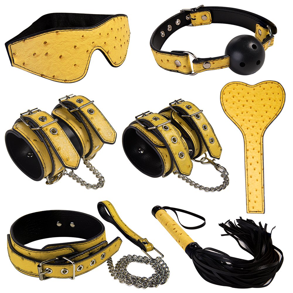 SM Adult Cosplay Games Bondage Kits Genuine Leather Restraint Set Fetish BDSM Gear Erotic Role Play Sex Toys For Couples