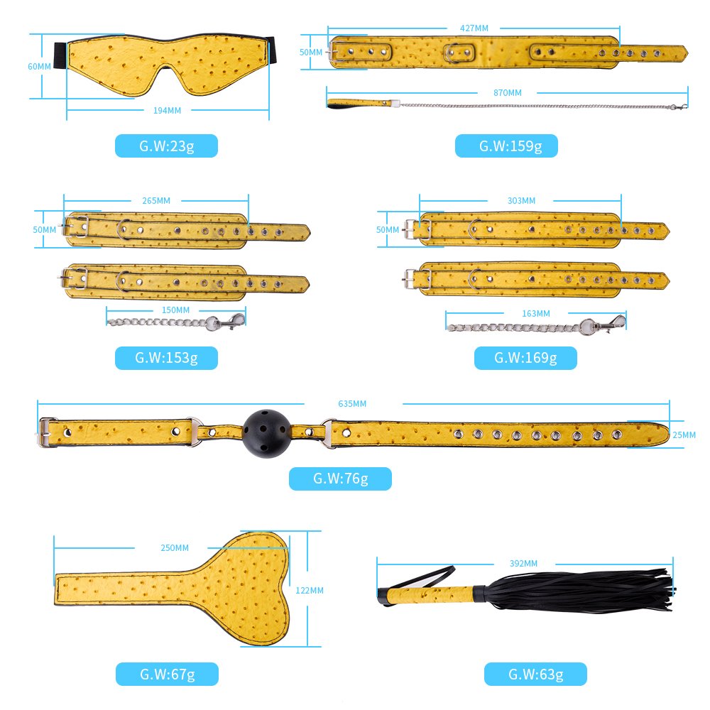SM Adult Cosplay Games Bondage Kits Genuine Leather Restraint Set Fetish BDSM Gear Erotic Role Play Sex Toys For Couples