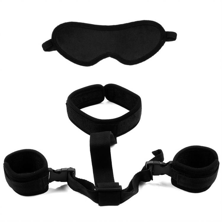 Newest Popular Sex Toys Sexy Bondage Fetish Bdsm Toy Adult Neck To Wrist Bdsm Restraints Kit Behind Handcuffs