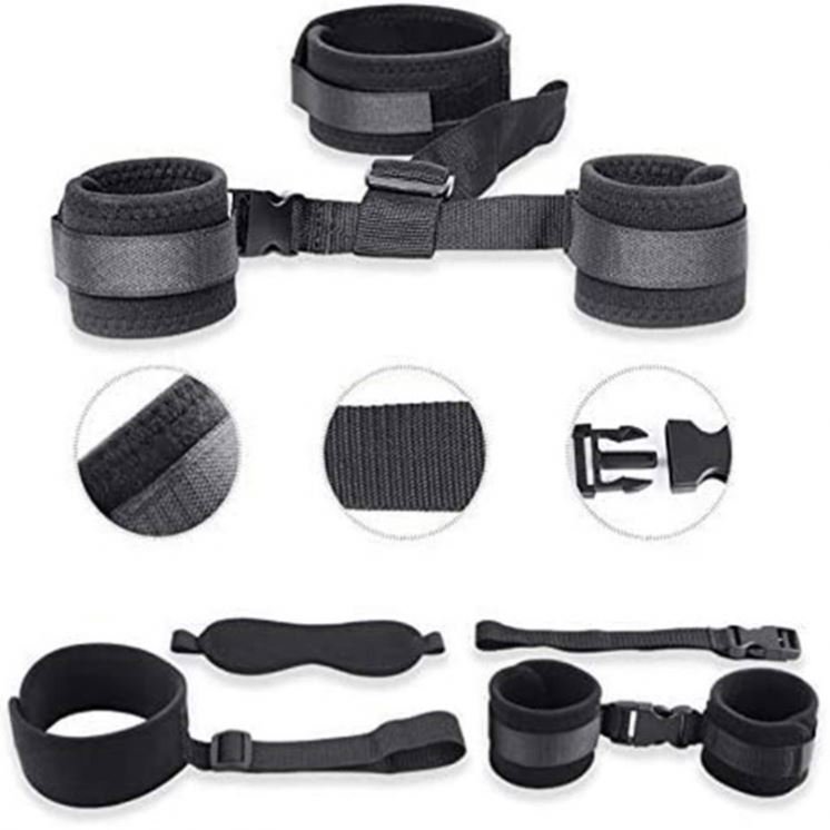 Newest Popular Sex Toys Sexy Bondage Fetish Bdsm Toy Adult Neck To Wrist Bdsm Restraints Kit Behind Handcuffs
