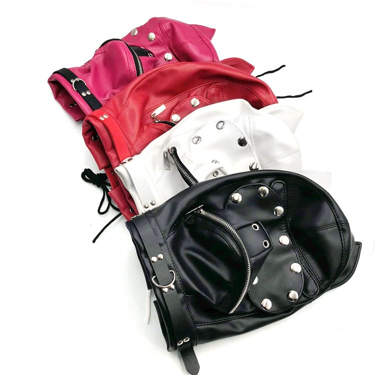 Detachable SM Sex Love Prop Leather Sex Toys Bondage Pullover Dog Head Cover Sex Gear for Men and Women Face Shields