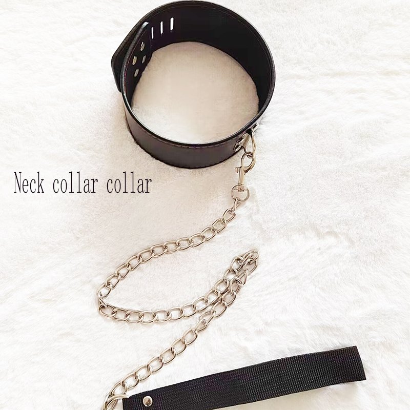 SM binding with lock belt loop metal chain traction flirtatious toy adult neck sleeve restraint