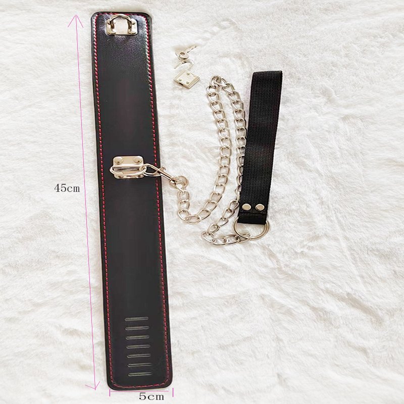SM binding with lock belt loop metal chain traction flirtatious toy adult neck sleeve restraint