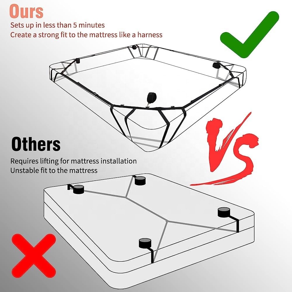 SM Adult Sex Bandage Upgrade Reinforced Bed Bondage Gear Binding Four Corner Bed Binding Sex Tool for Couple Chastity Accessory