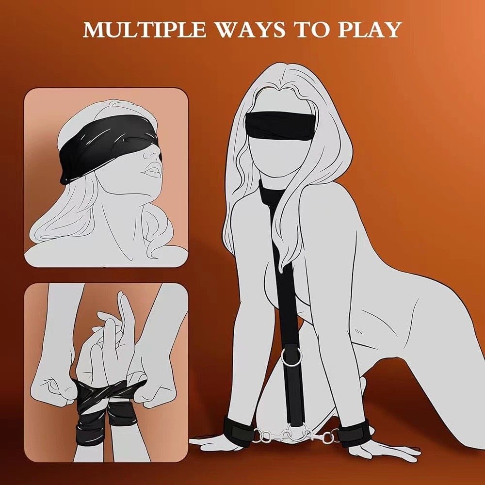 NPS Bondage Set Hand cuffs Collars For Adult Pleasure
