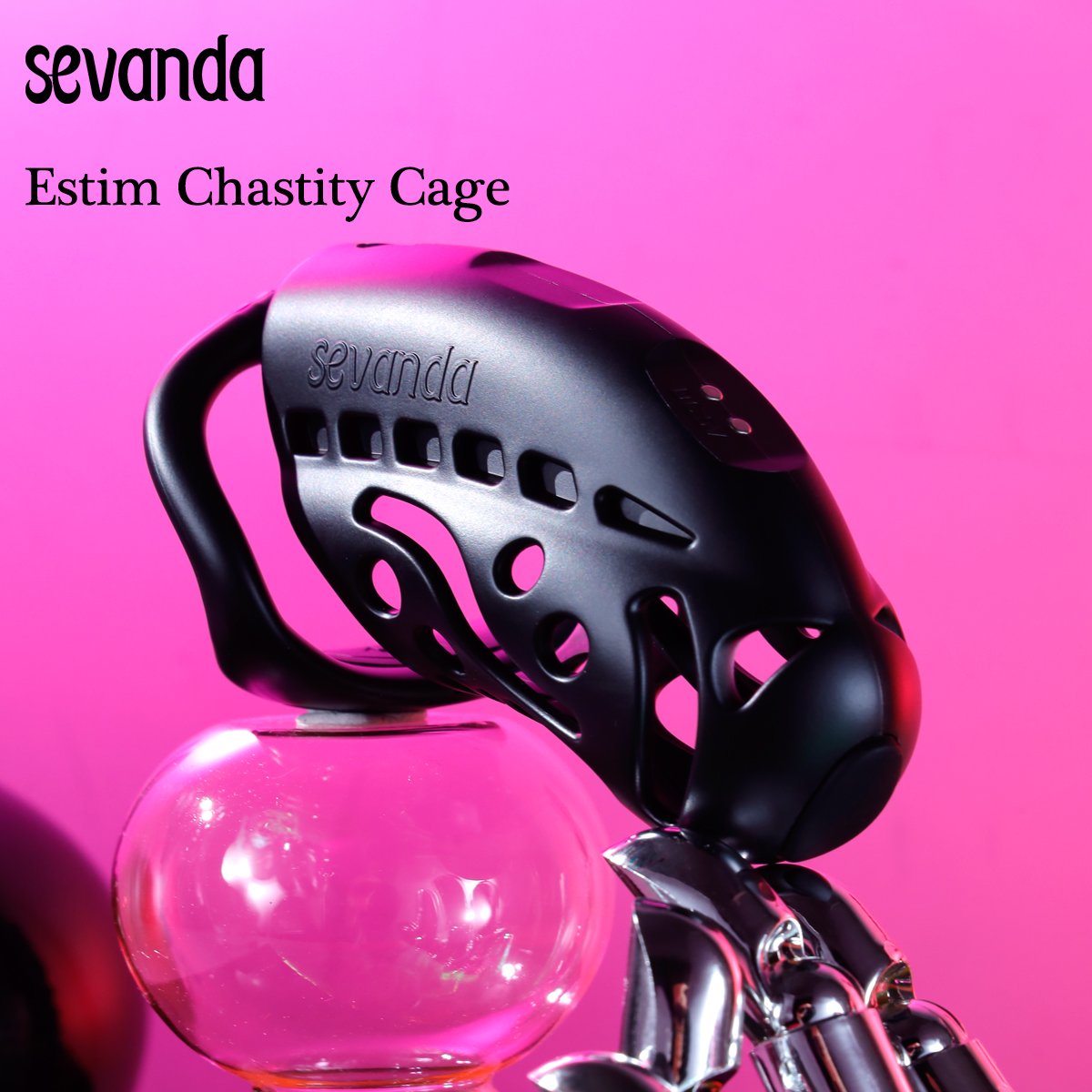 Nautilus Estim Male Chastity Cage Waterproof ABS Material Electric Shock Remote Control Sex Toys Penis Lock Black-Bondage Gear