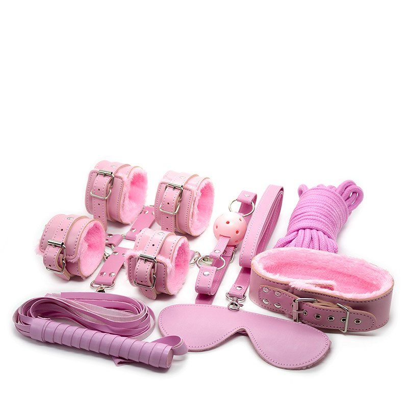 Leather Pvc Nipple Clamp Mouth Gag Ankle Game Chinese Restrains Fetish Bondage Set Rope Play Products Self Sexy Kit Device Wear