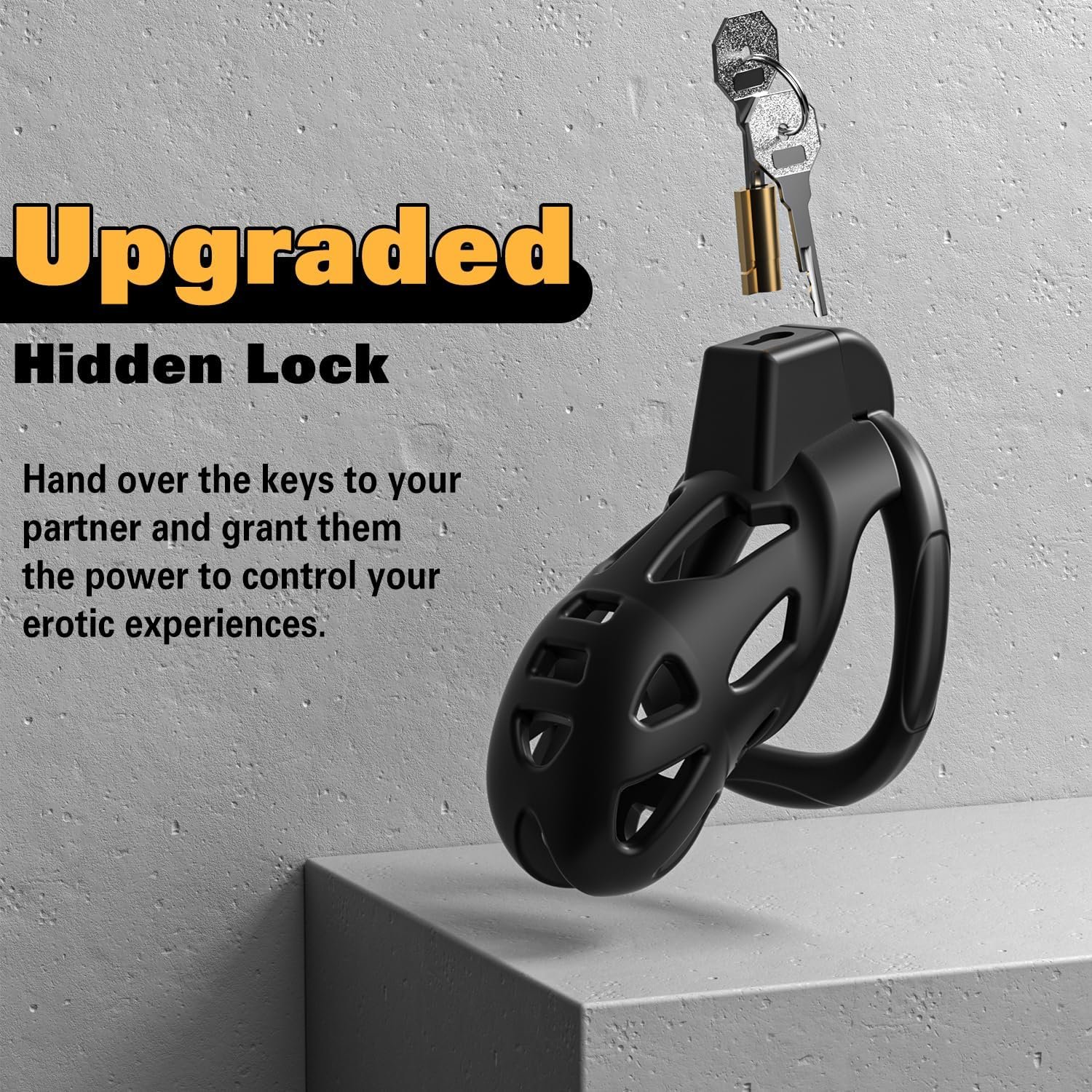 Male Chastity Cage, Large Chastity Device for Man Penis Exercise Bondage Gear Accessories Lightweight Adult Sex Toys